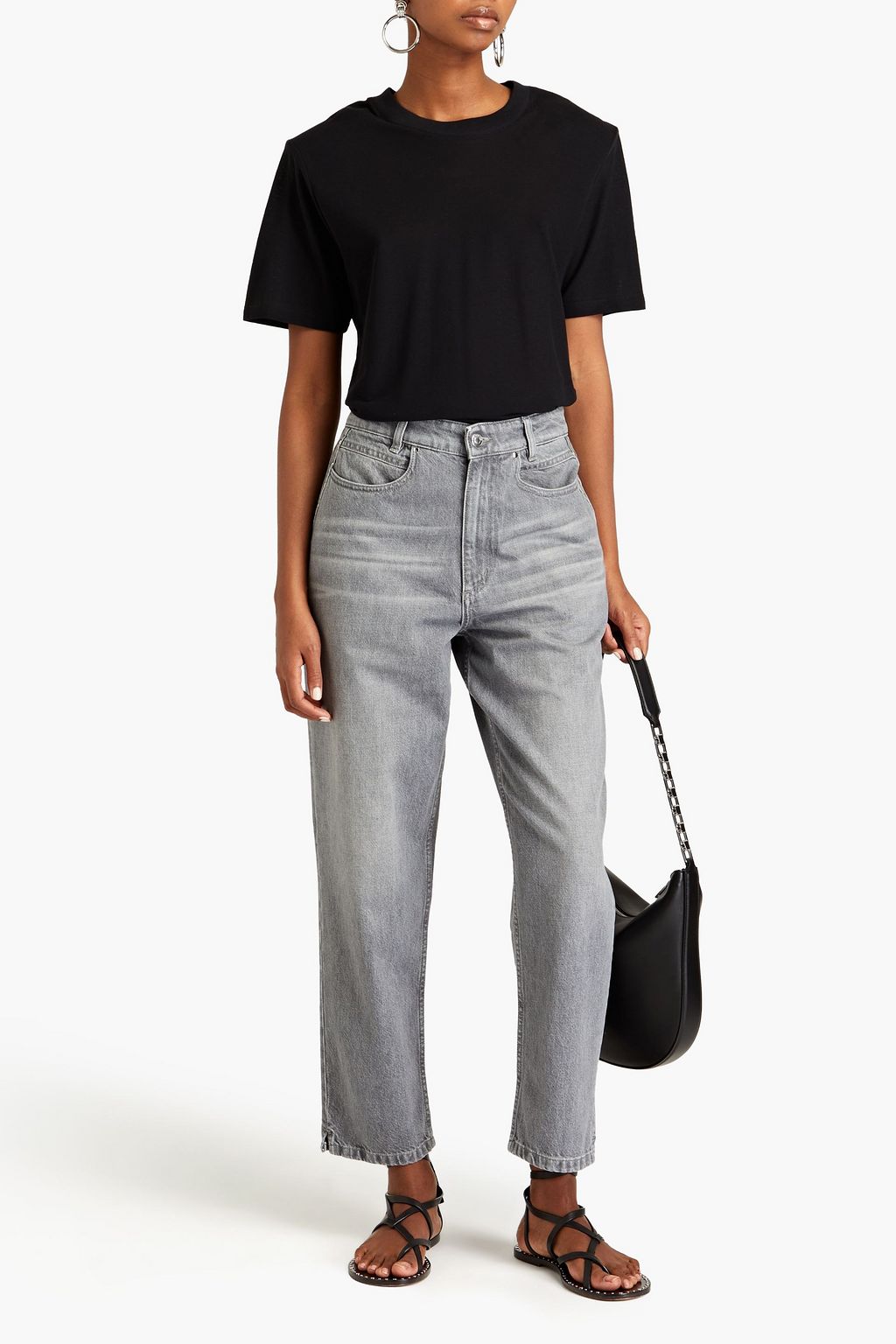 IRO Jazzba faded high-rise tapered jeans