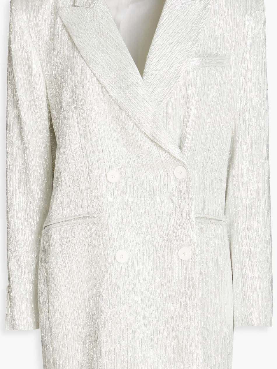 lamé mini tuxedo dress