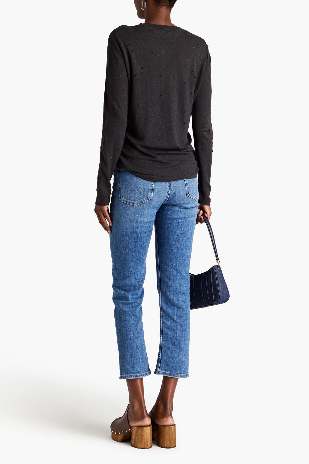 IRO Deen cropped high-rise slim-leg jeans