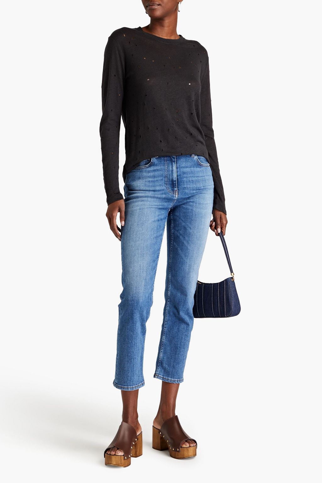 IRO Deen cropped high-rise slim-leg jeans