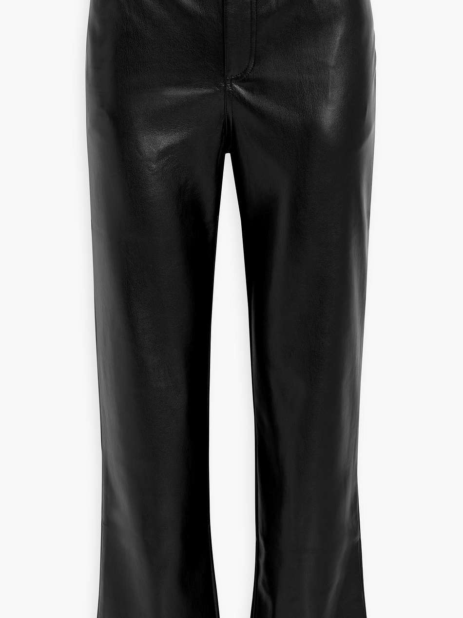 hanie cropped faux leather straight-leg pants