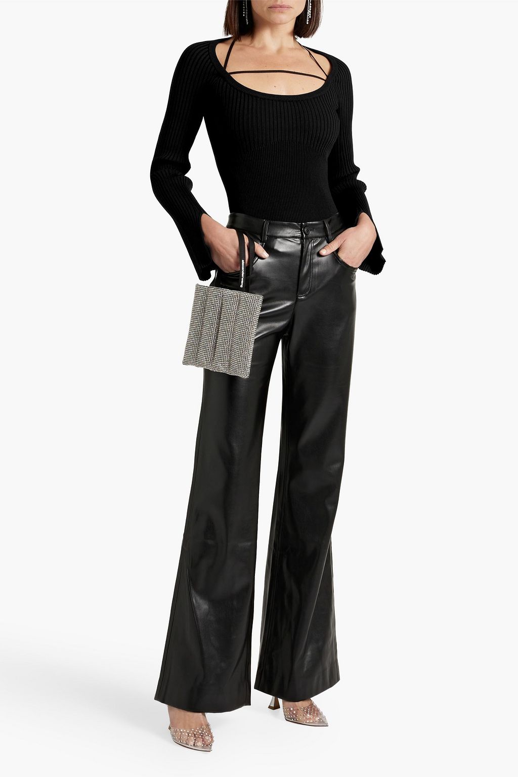 CAMI NYC Zenobia Hose mit weitem Bein aus Kunstleder