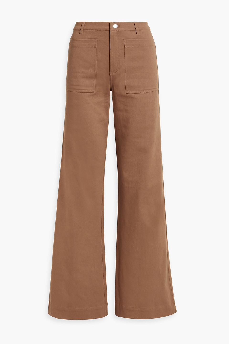 Makena cotton-blend twill wide-leg pants