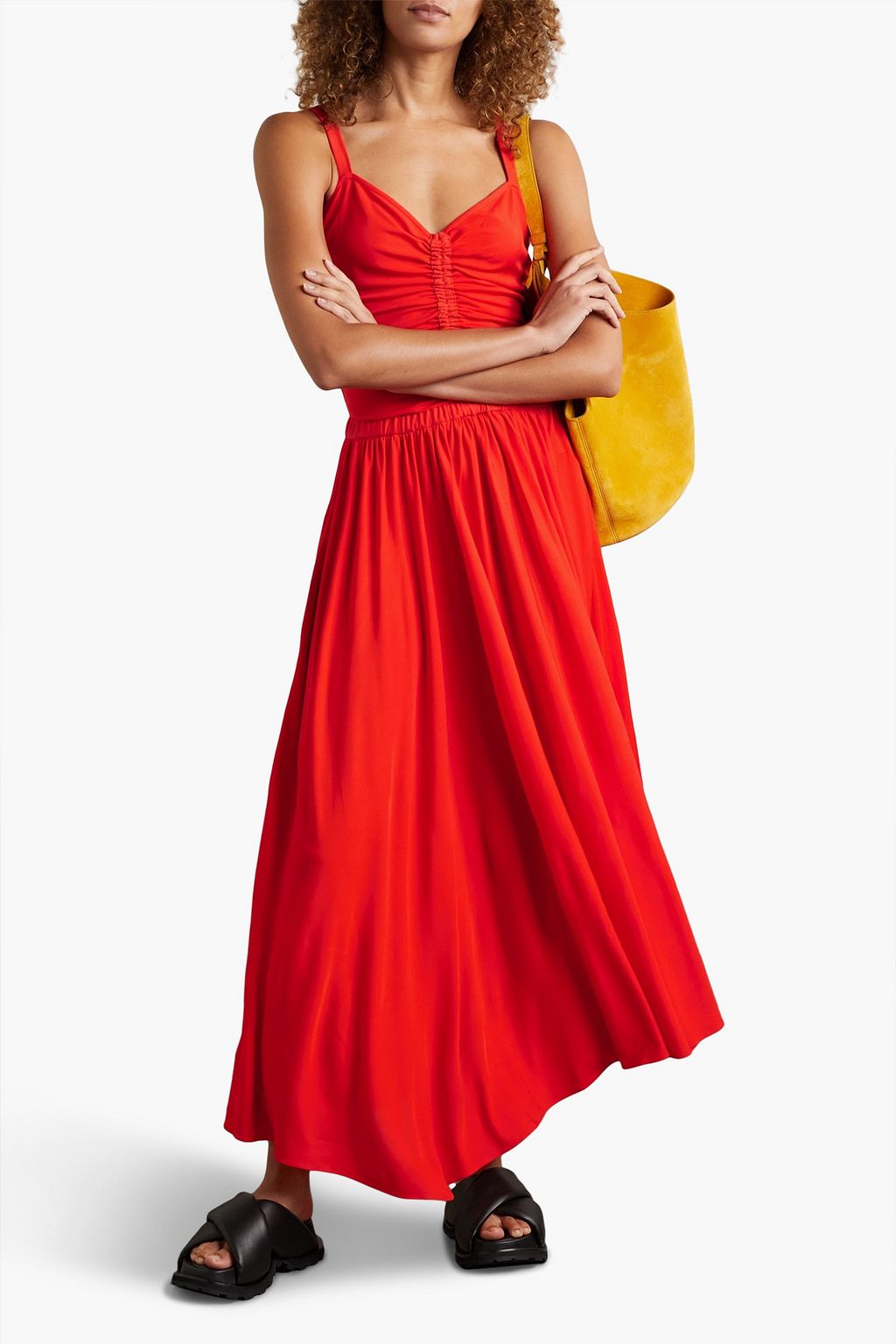 PROENZA SCHOULER PSWL Ruched jersey-crepe dress