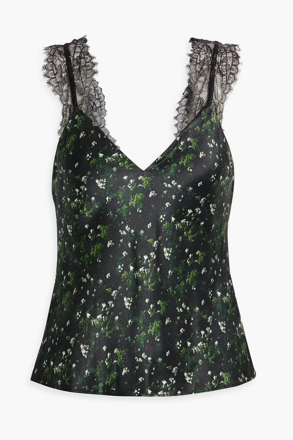 Cami NYC Marlo lace-trimmed floral-print silk-satin camisole