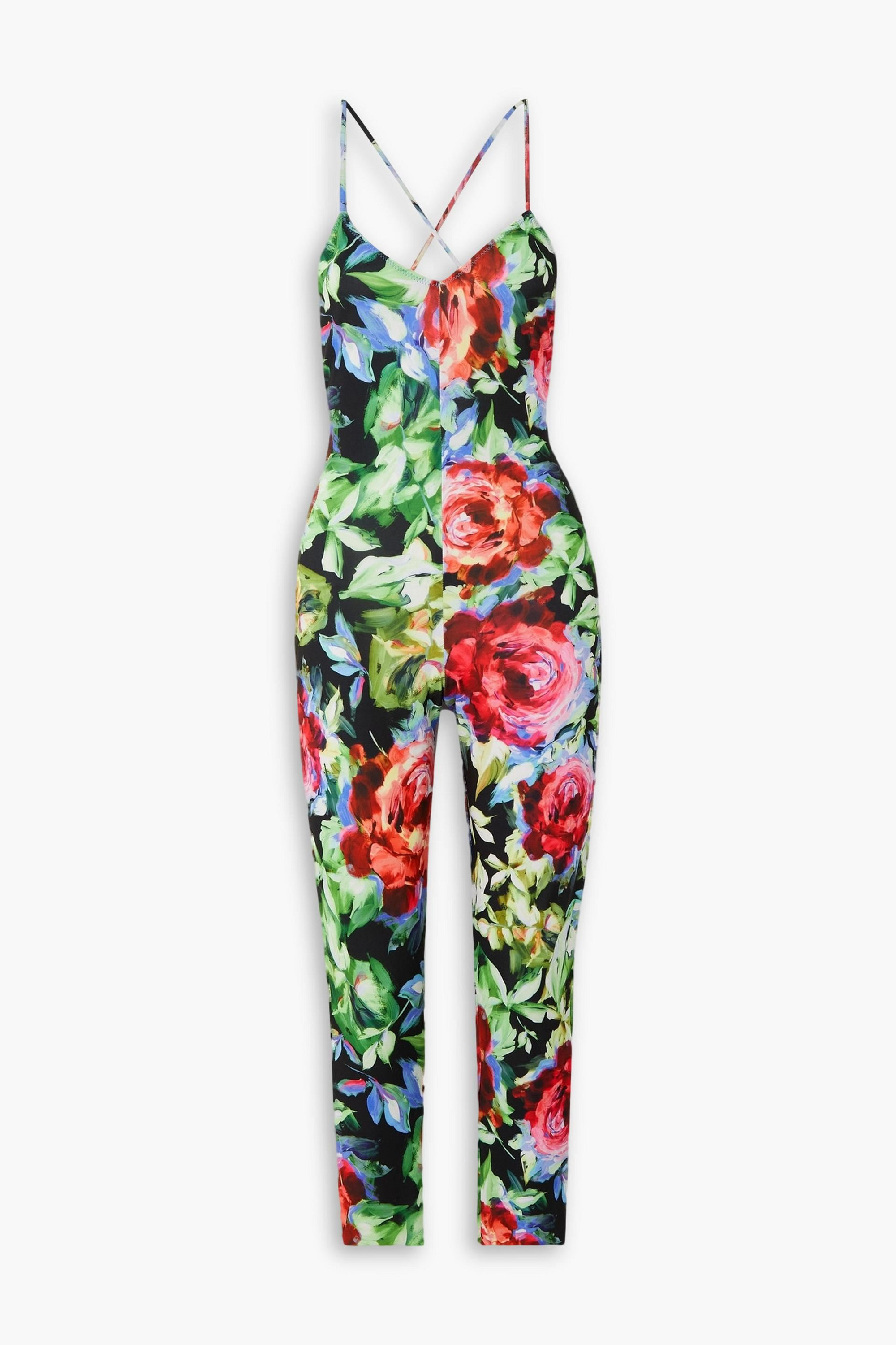 Norma Kamali Fara open-back floral-print stretch-jersey jumpsuit thumbnail