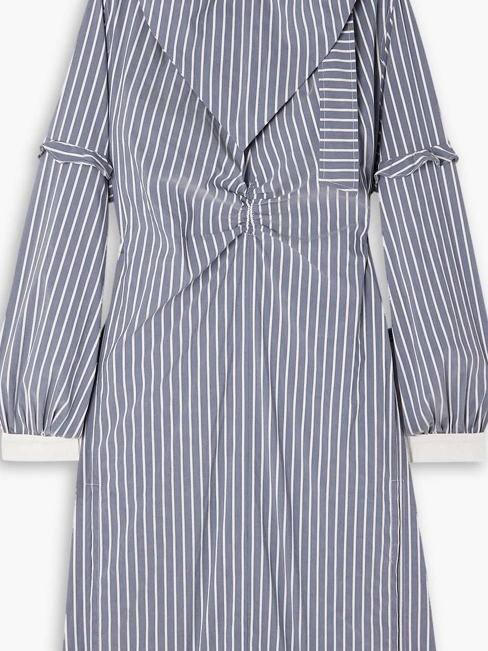 sonny convertible ruched striped cotton-blend poplin dress