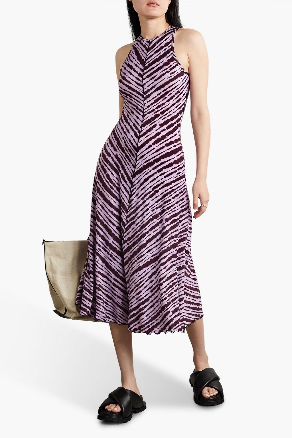 PROENZA SCHOULER PSWL 타이다이 스트레치 저지 미디 드레스