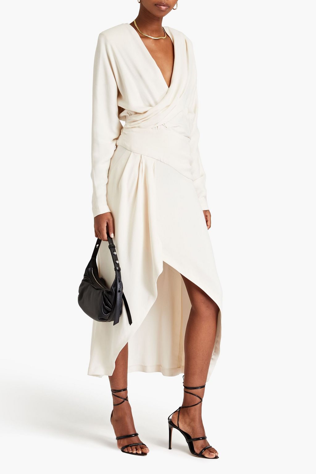 IRO Elmas asymmetrisches Kleid aus Crêpe mit Wickeleffekt