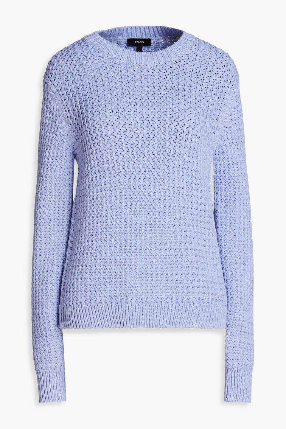 Theory - Waffle-knit cotton-blend sweater - Purple - M