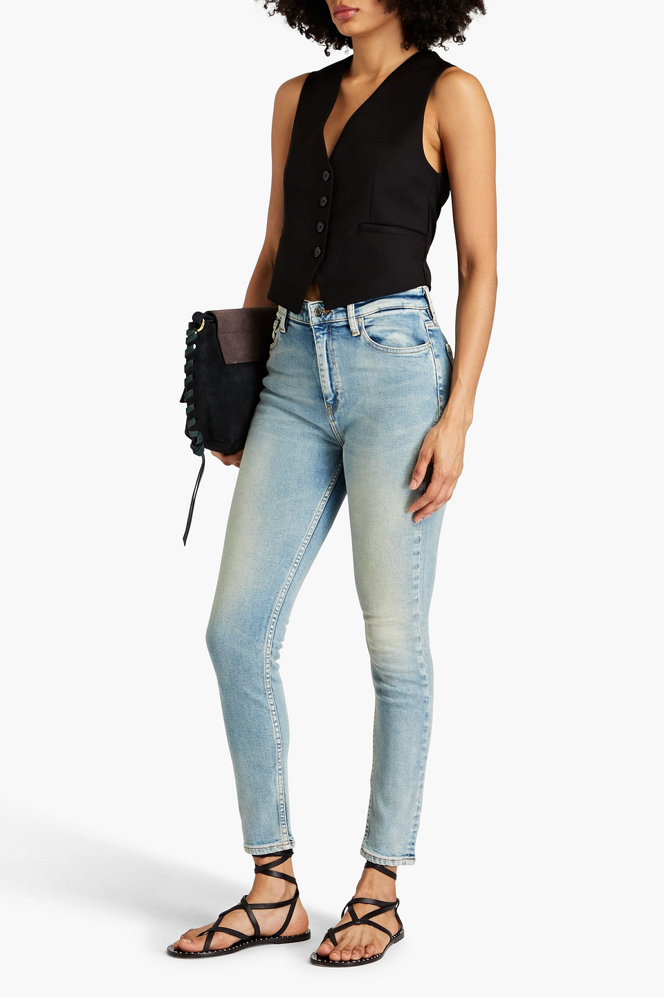 Shop Iro Traccky High-rise Skinny Jeans In Light Denim