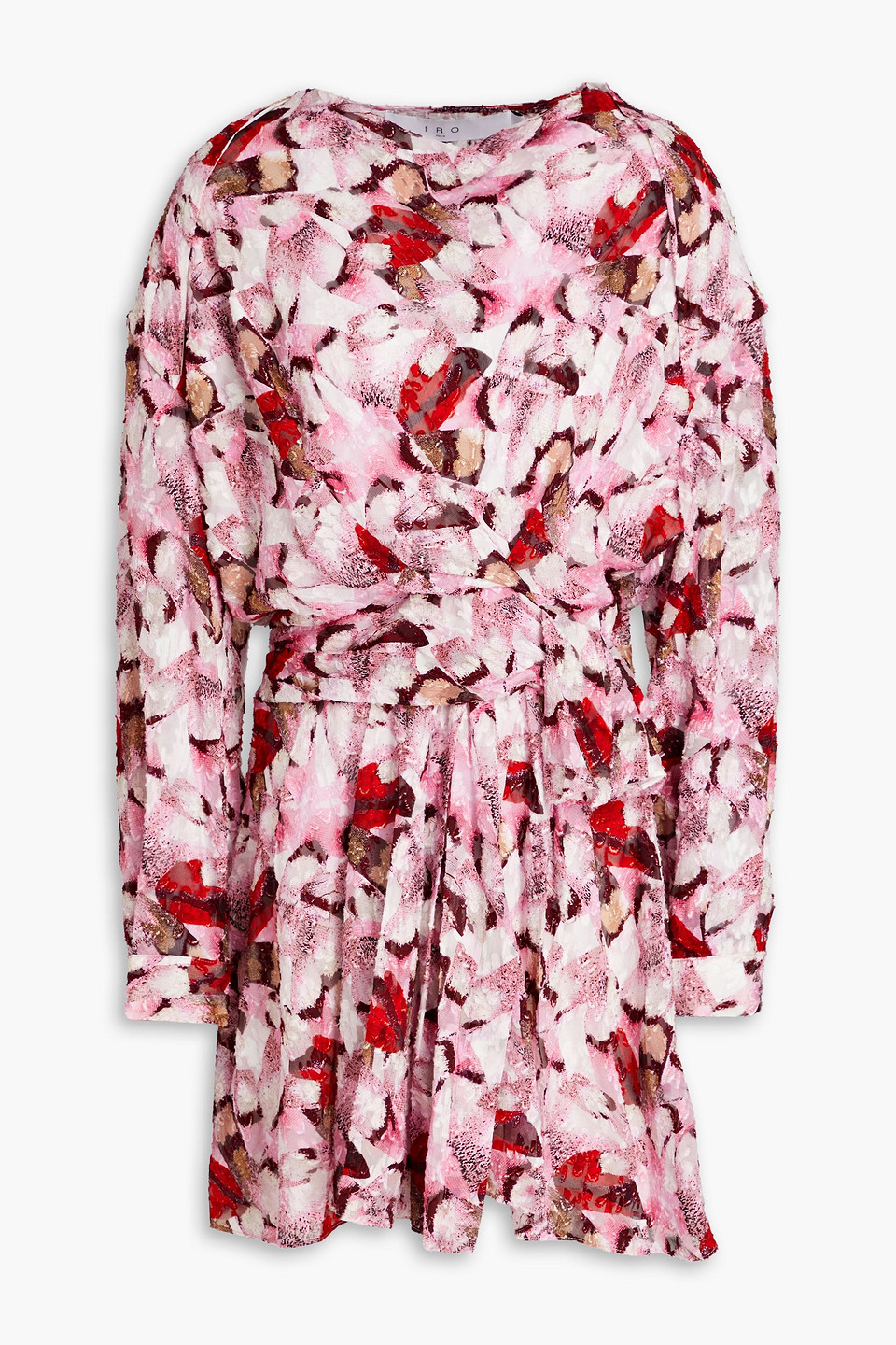 Cedar draped printed fil coupé silk and cotton-blend mini dress
