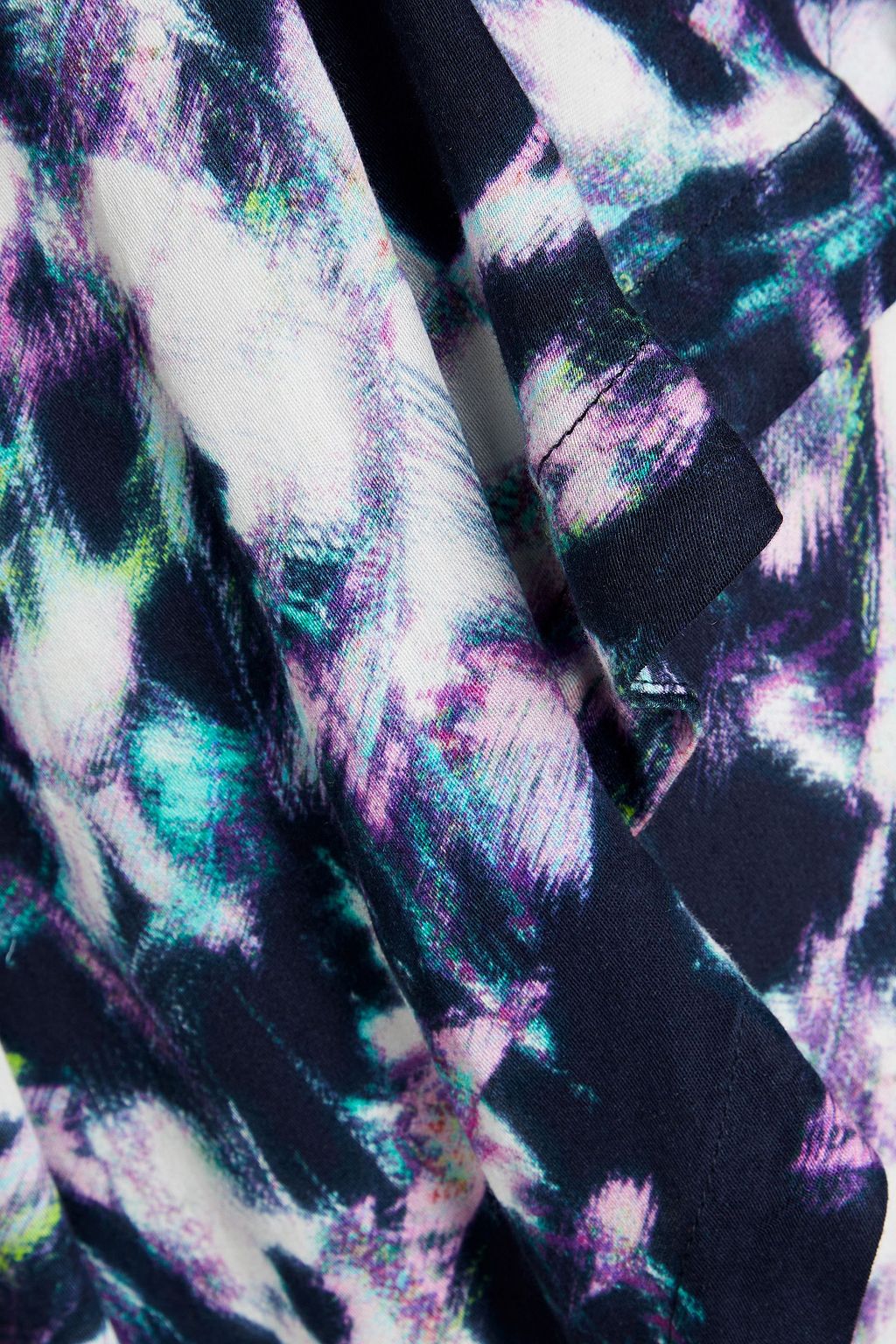 IRO Kerim wrap-effect draped printed twill skirt