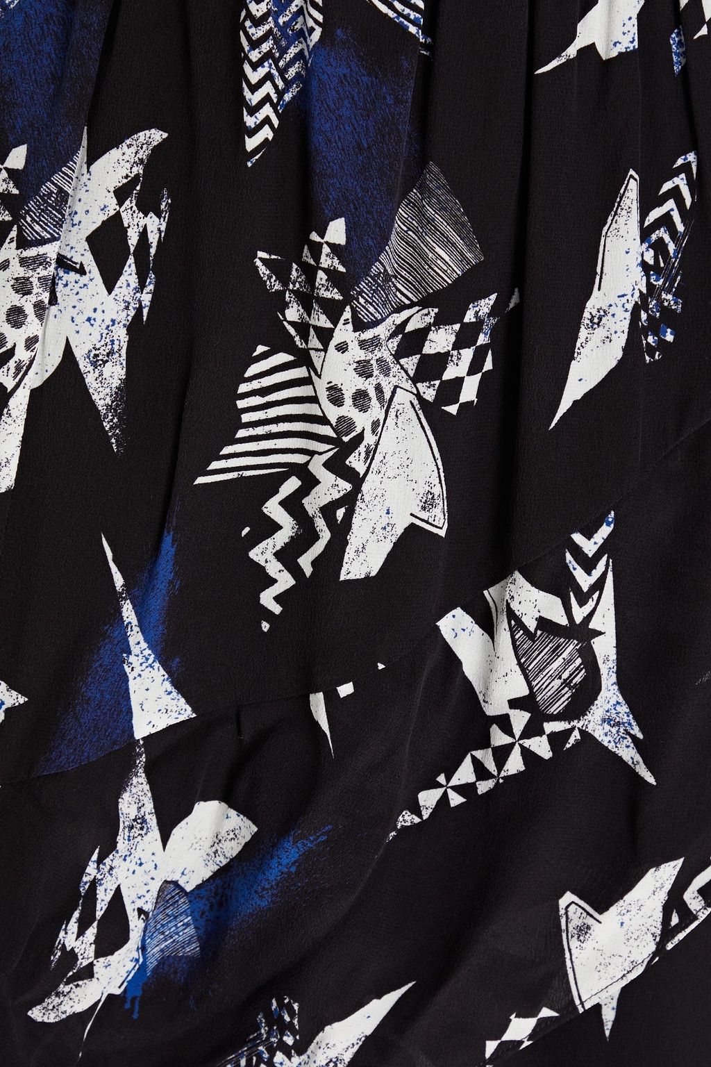 IRO Cameo asymmetric printed silk crepe de chine maxi skirt