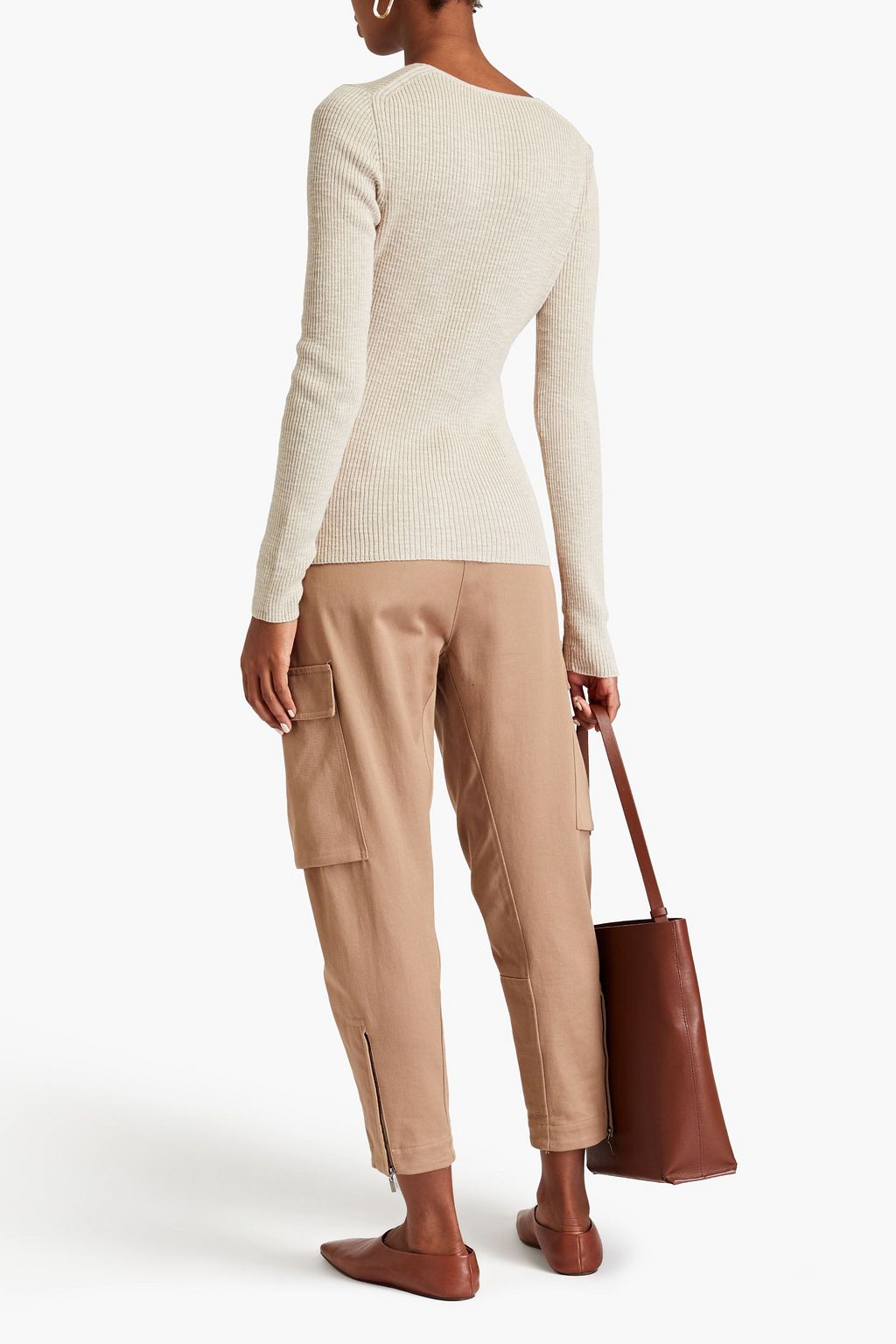 THEORY Pullover aus gerippter Wolle