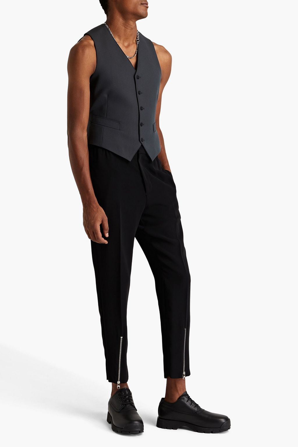 MCQUEEN Zip-detailed crepe track pants