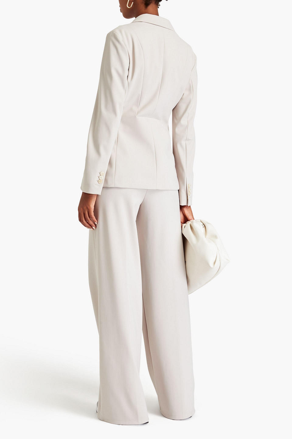 Theory Stretch-ponte Blazer In Stone