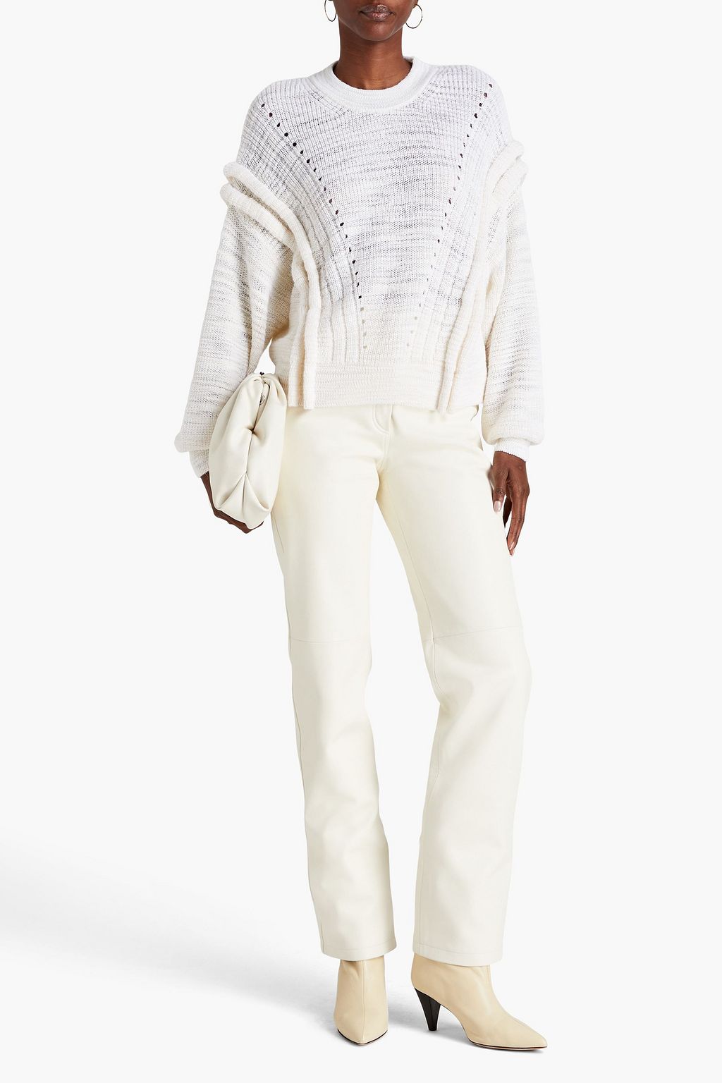 IRO Pointelle-knit linen-blend sweater