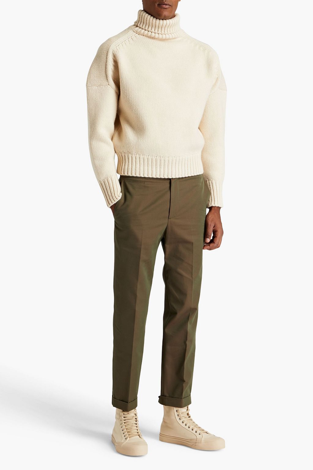 MCQUEEN Iridescent cotton-twill chinos