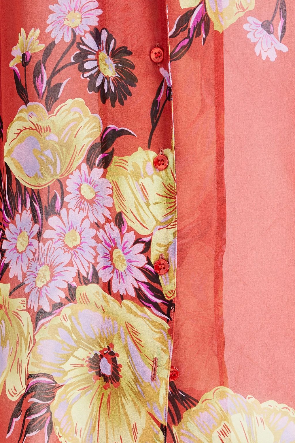 ETRO Ruffled floral-print crepe top