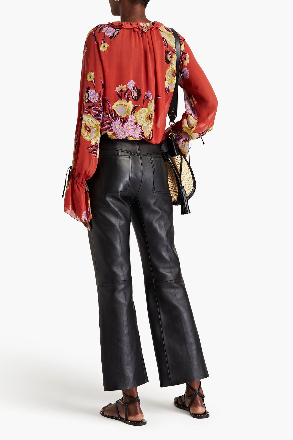 ETRO Ruffled floral-print crepe top
