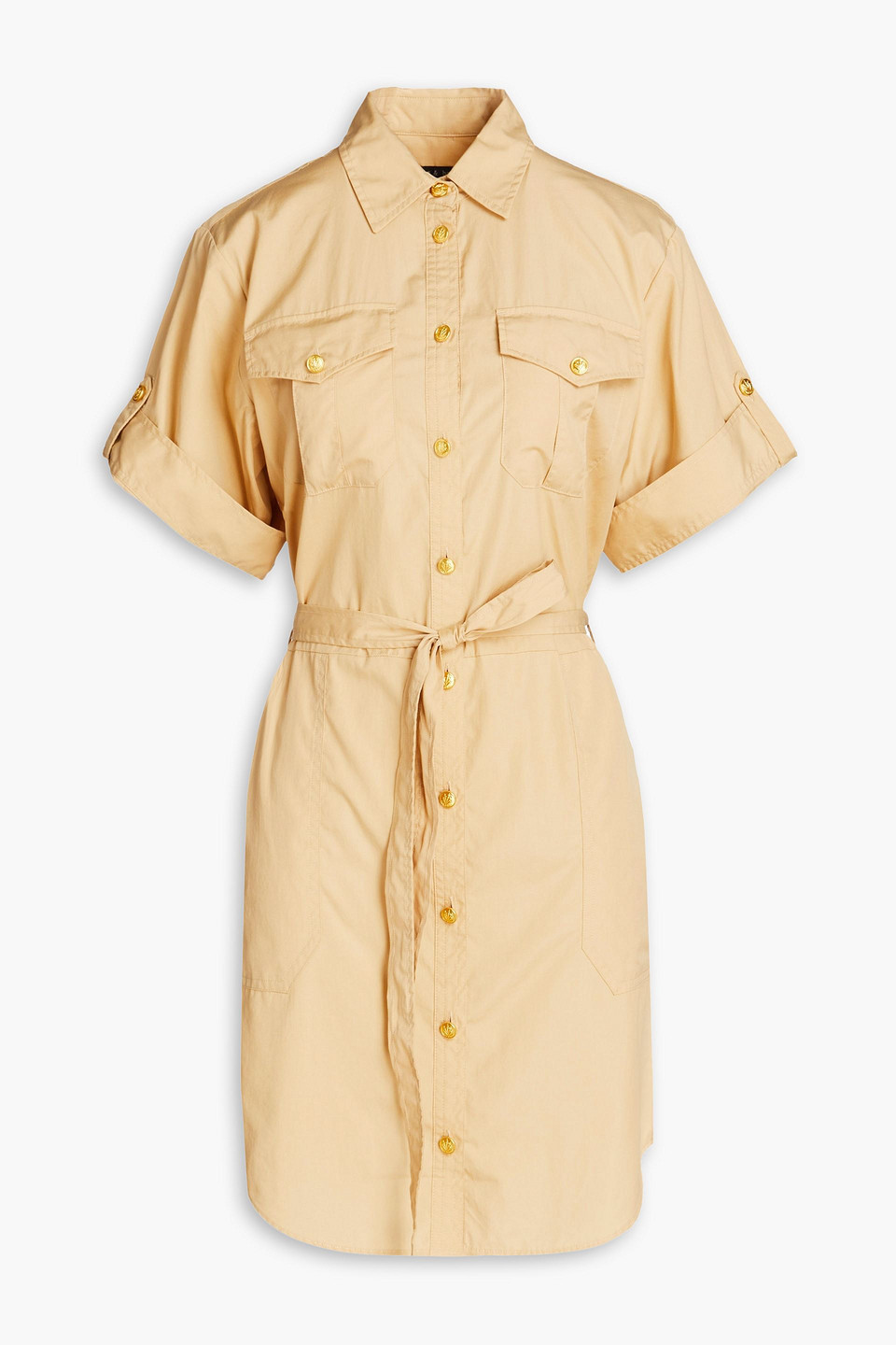 Rag & Bone Roxanne Cotton Mini Shirt Dress In Sand