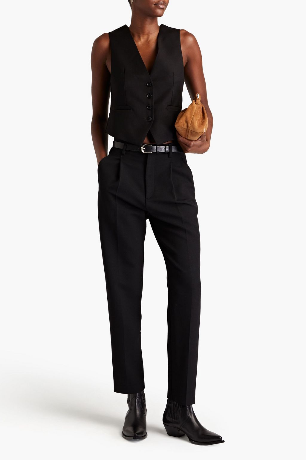 ETRO Embroidered wool-blend ottoman tapered pants
