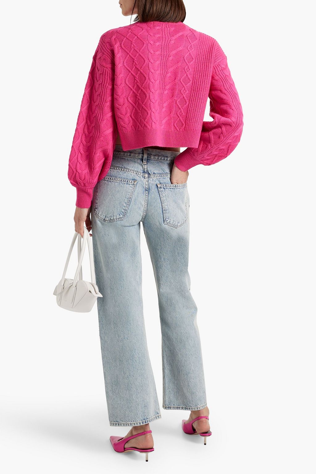 CAMI NYC Davney cropped cable-knit merino wool sweater