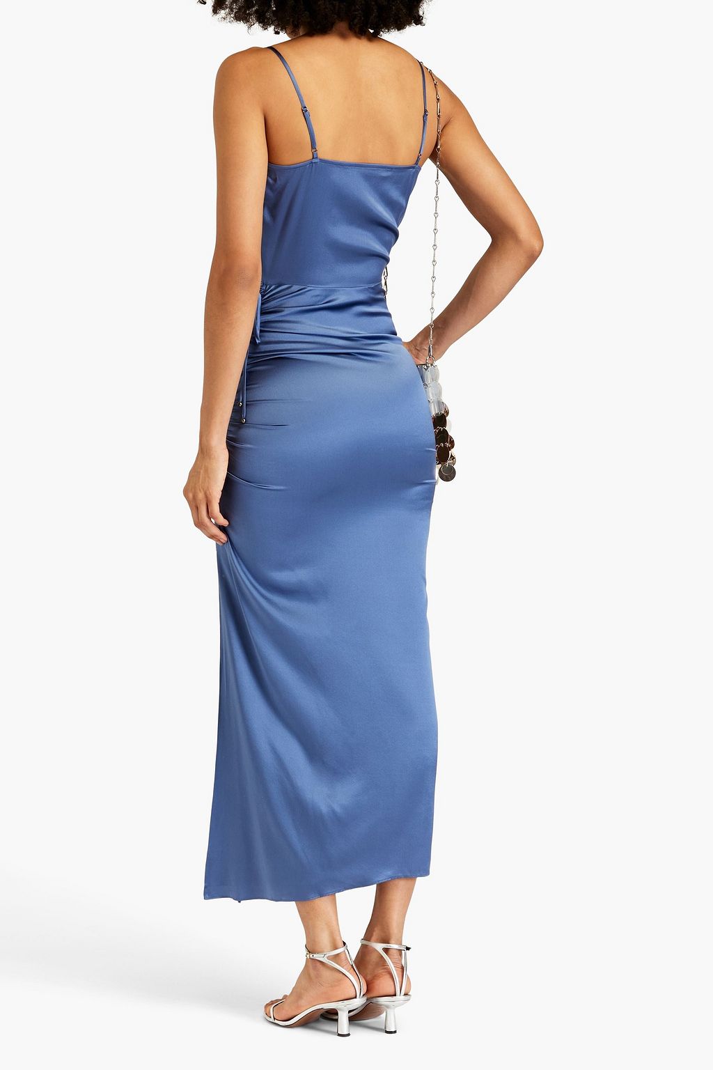 VERONICA BEARD Natasha ruched silk-blend satin maxi dress