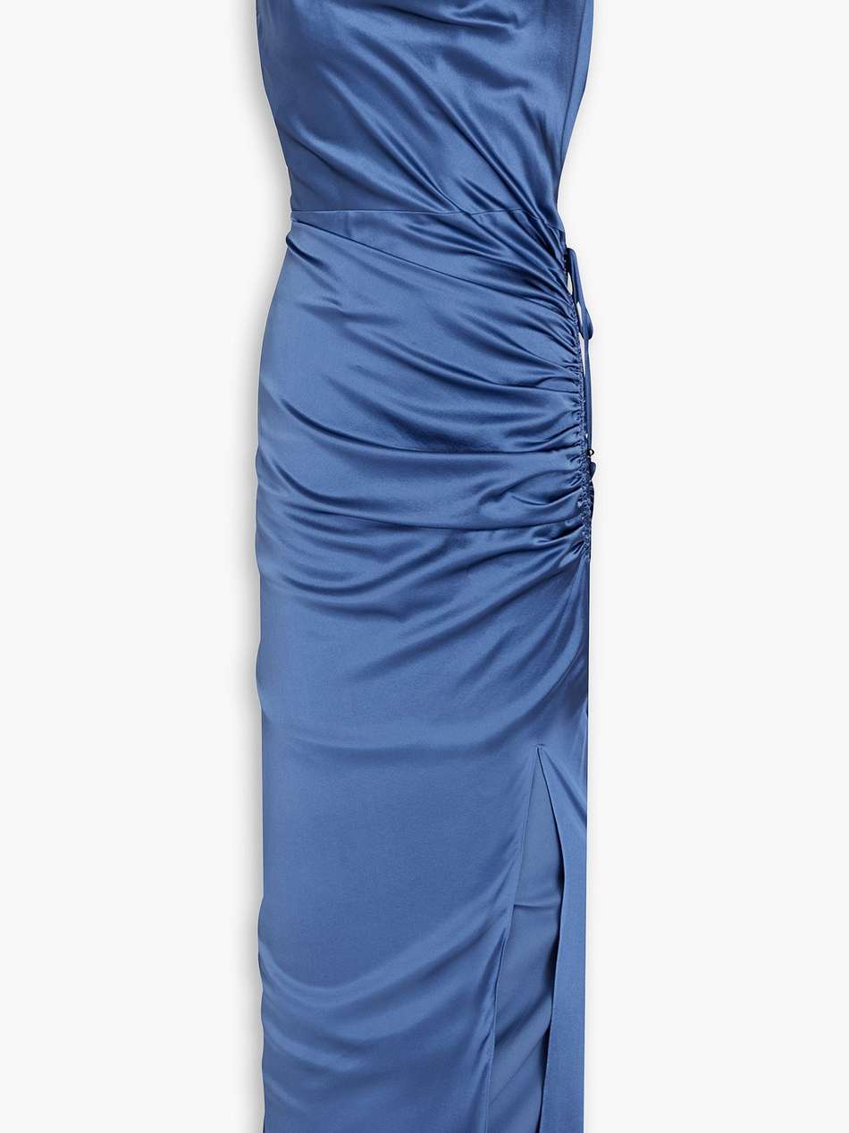 natasha ruched silk-blend satin maxi dress