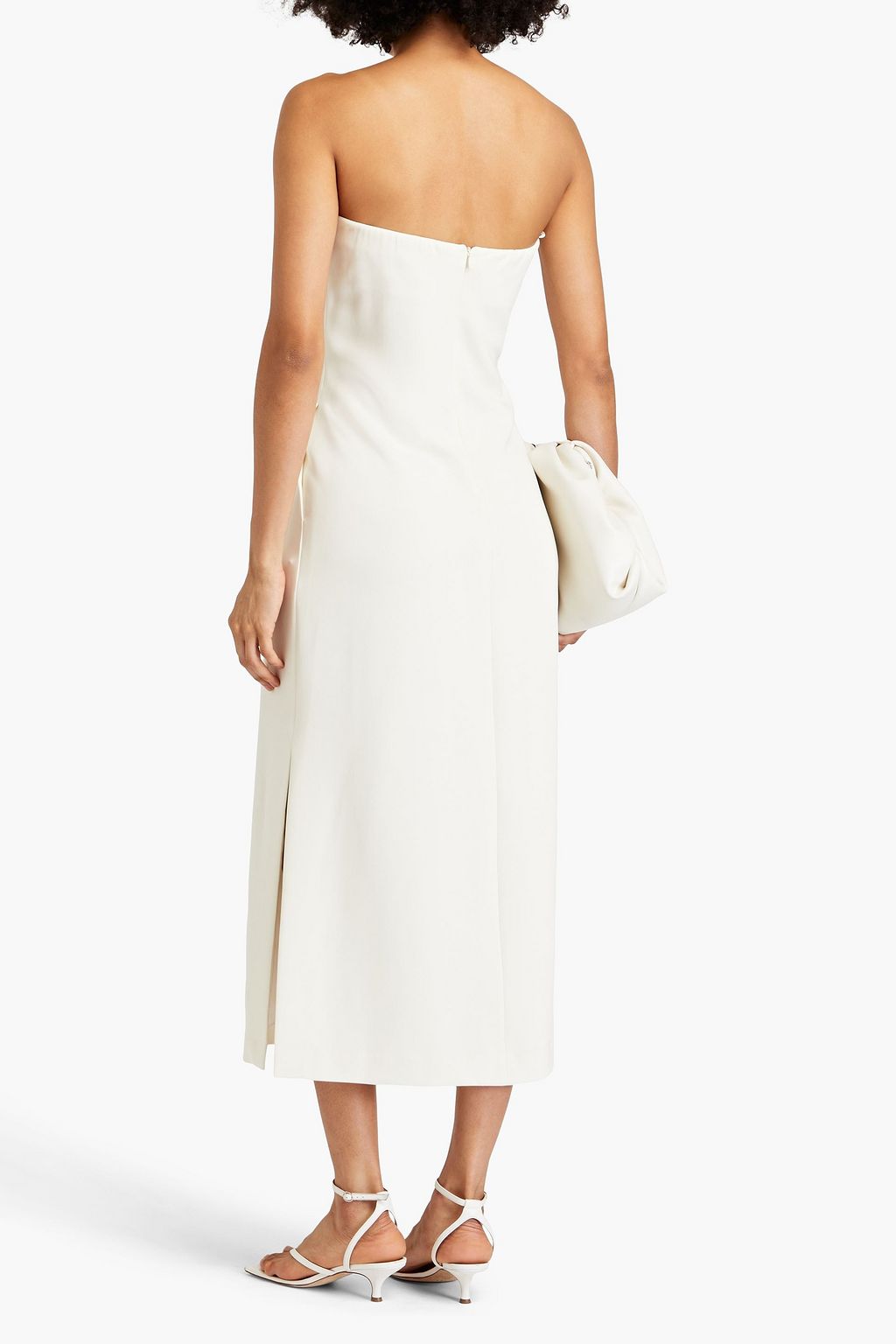 THEORY Admiral strapless crepe midi dress | THE OUTNET