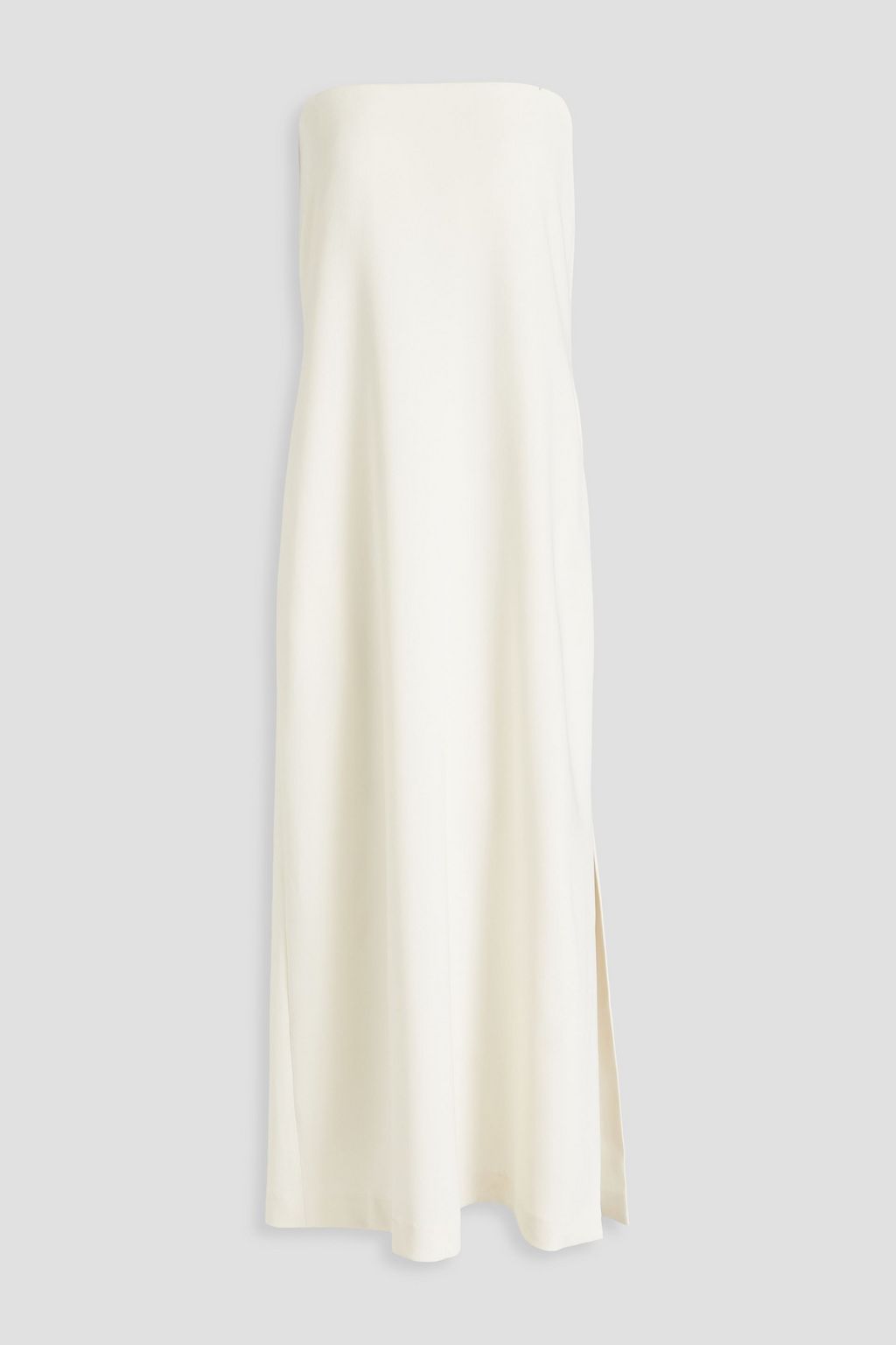 Linear crepe pleat clearance strapless dress