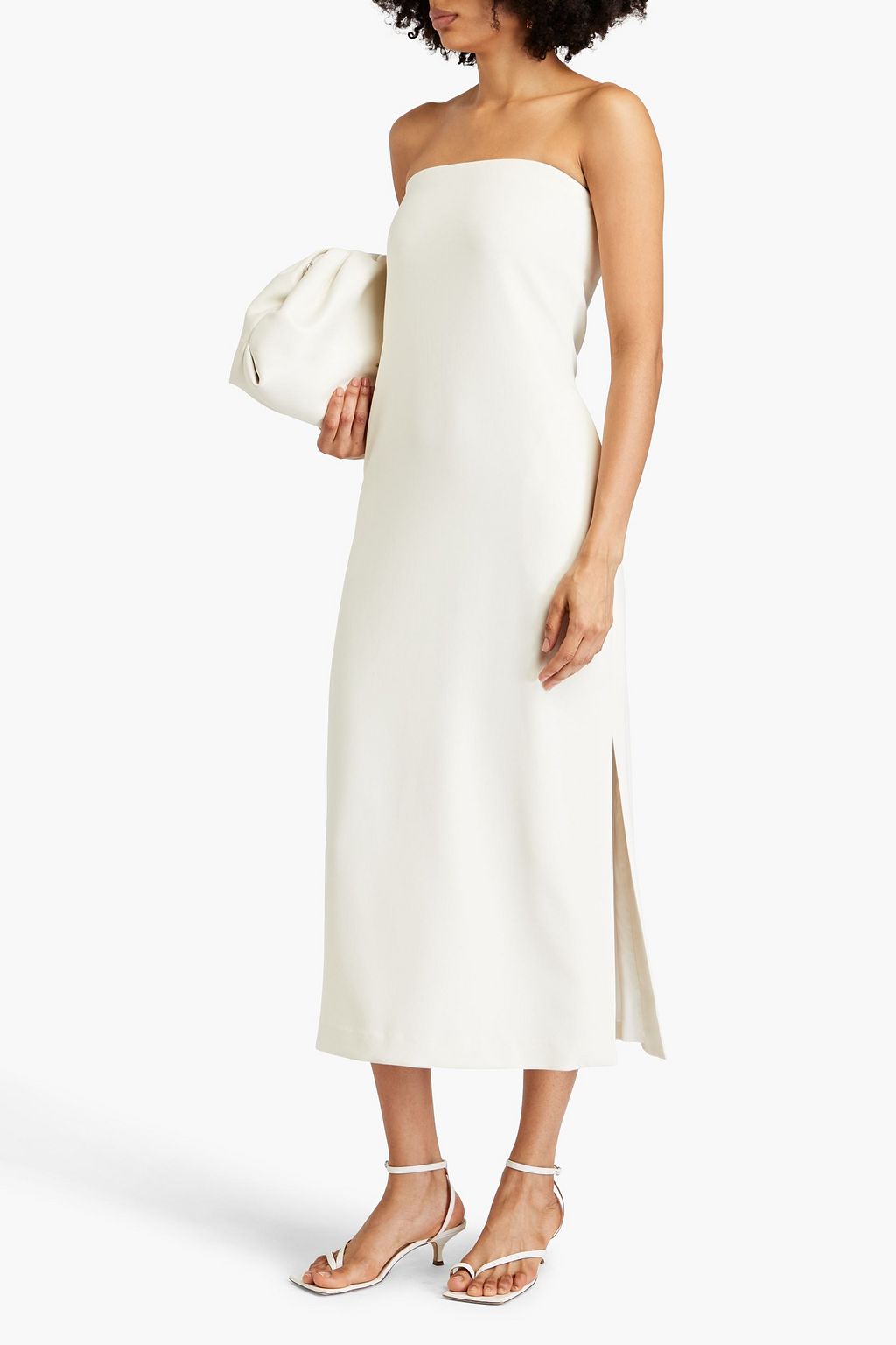 THEORY Strapless crepe midi dress