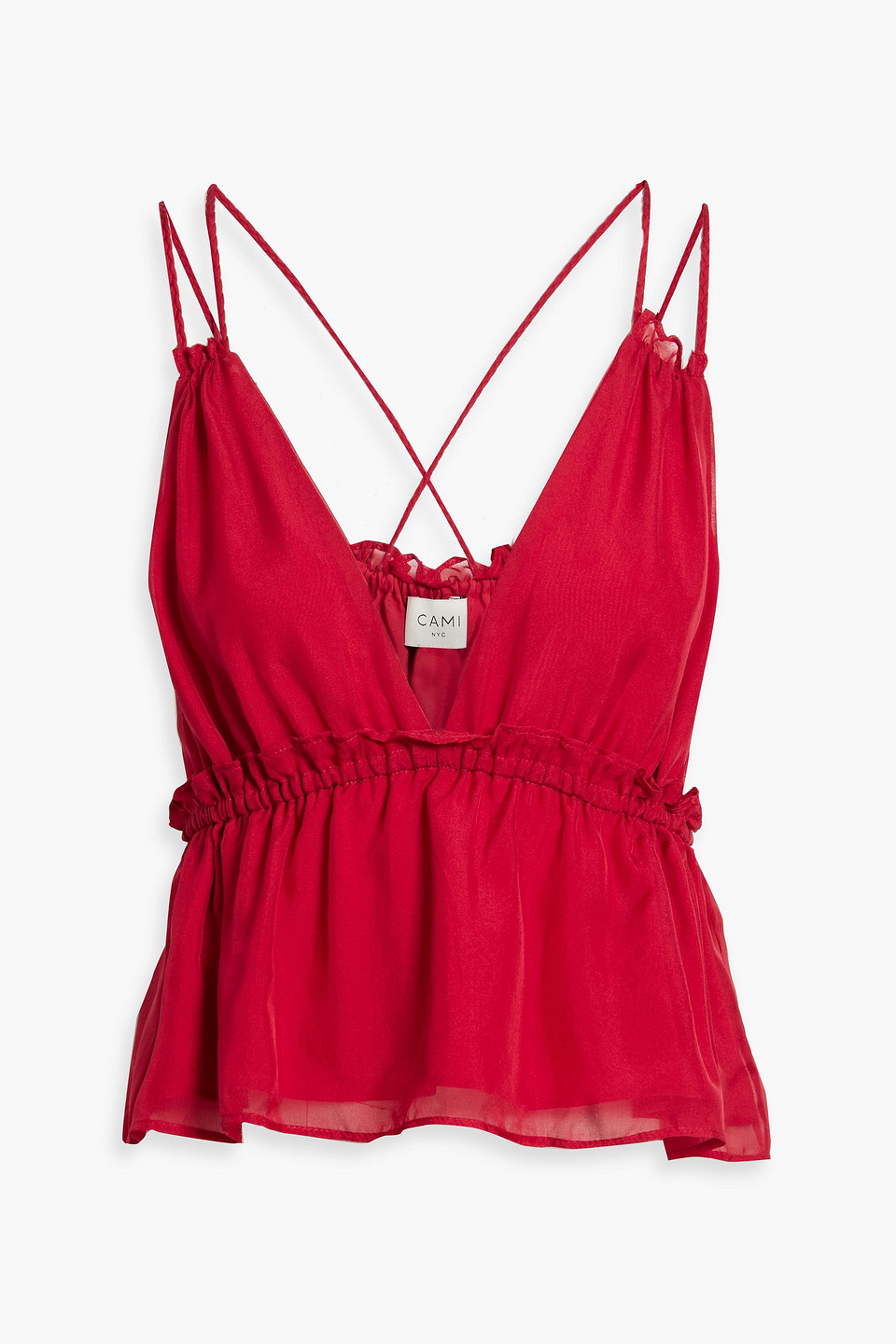 Cami NYC Marlene ruffled silk-chiffon camisole