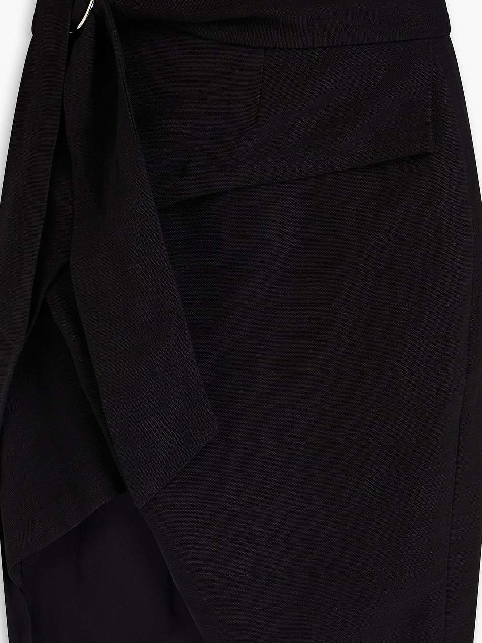 lodi asymmetric tencel™ and linen-blend crepe wrap skirt