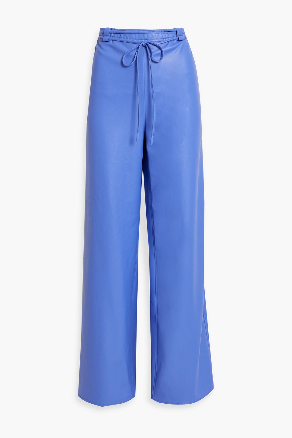 Lapointe Belted Faux-leather Straight-leg Pants In Azure