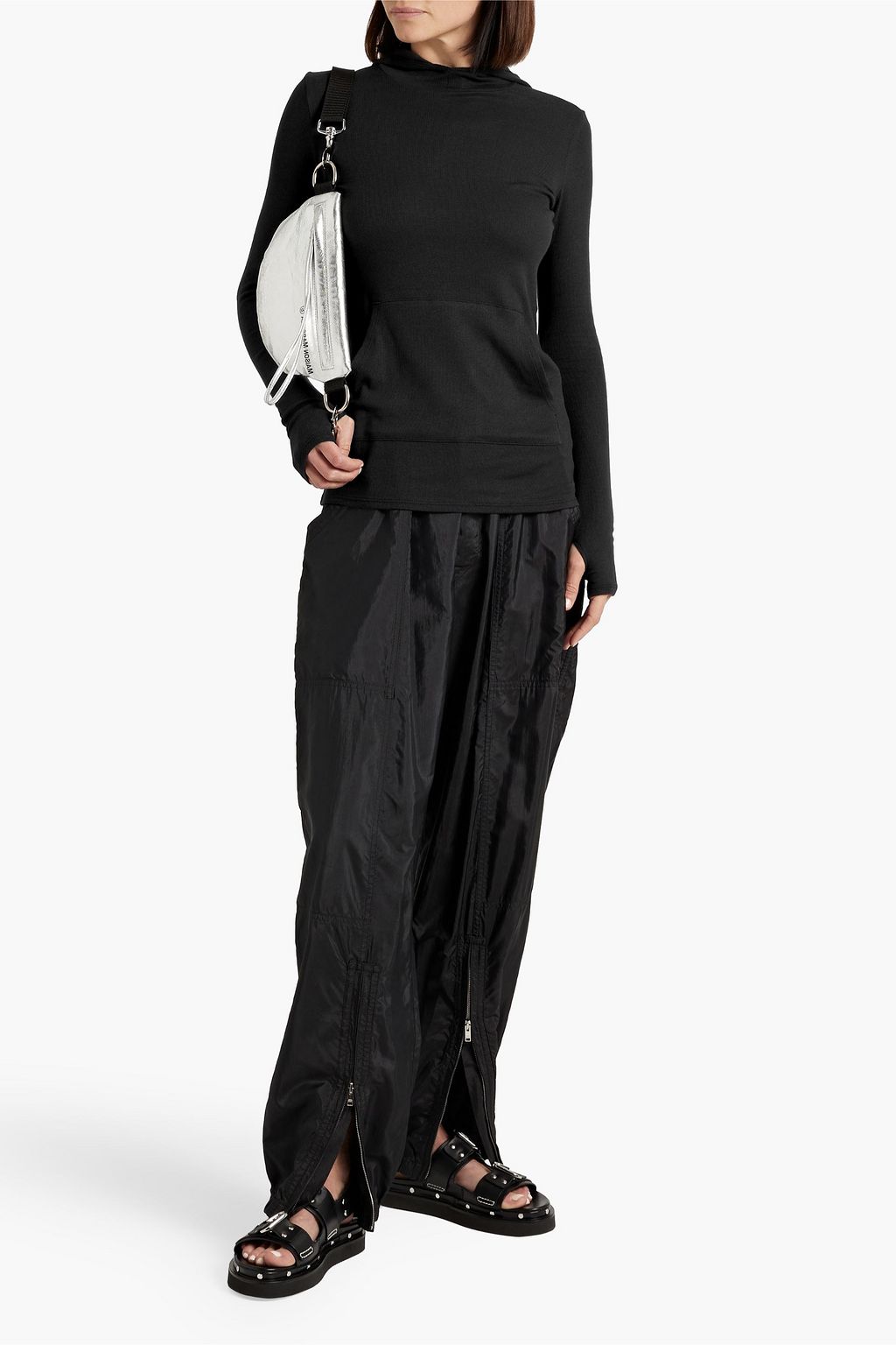 COMMANDO Ribbed stretch Pima cotton and modal-blend jersey hoodie