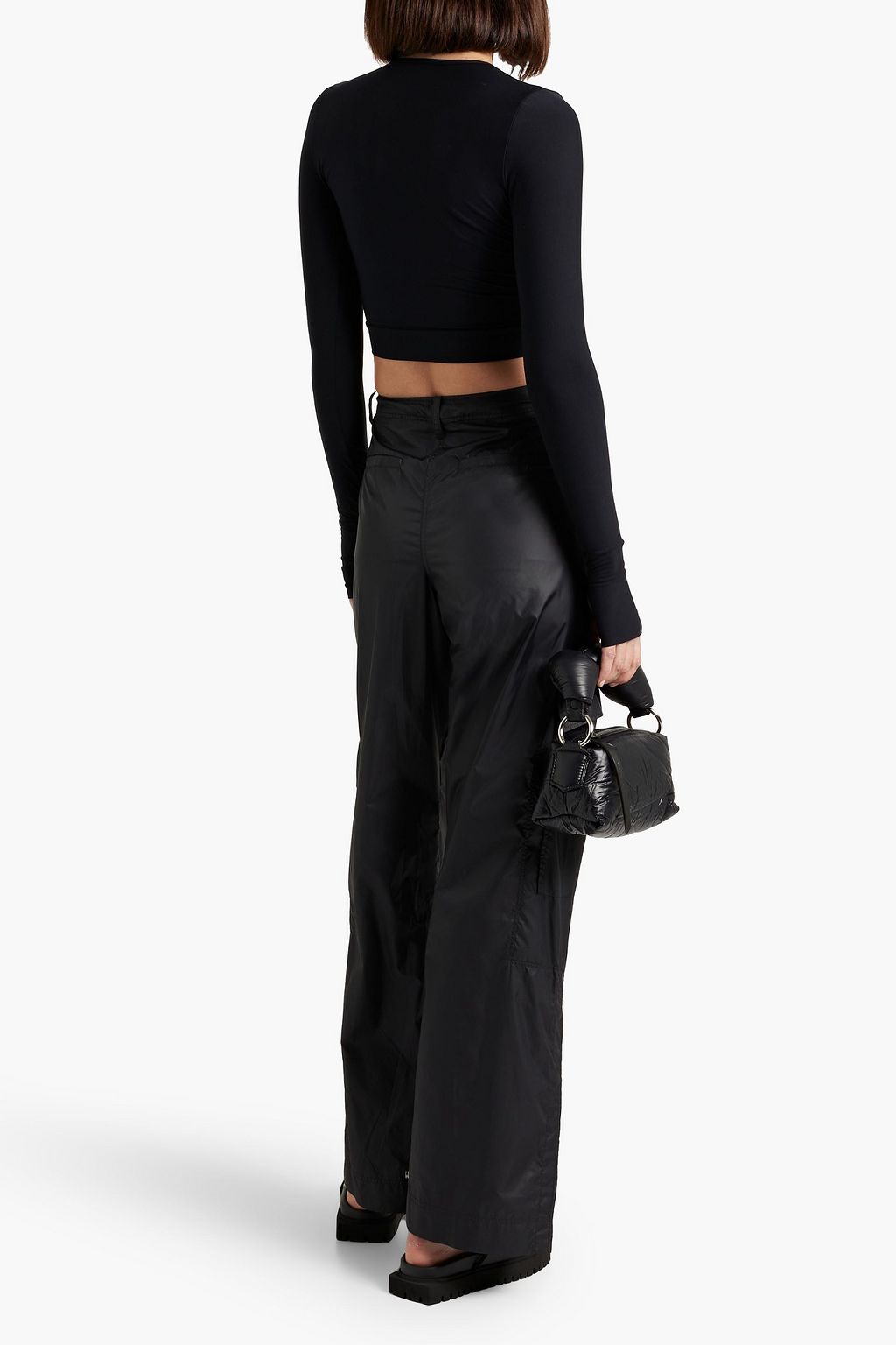 COMMANDO Butter cropped wrap-effect stretch-Micro Modal top