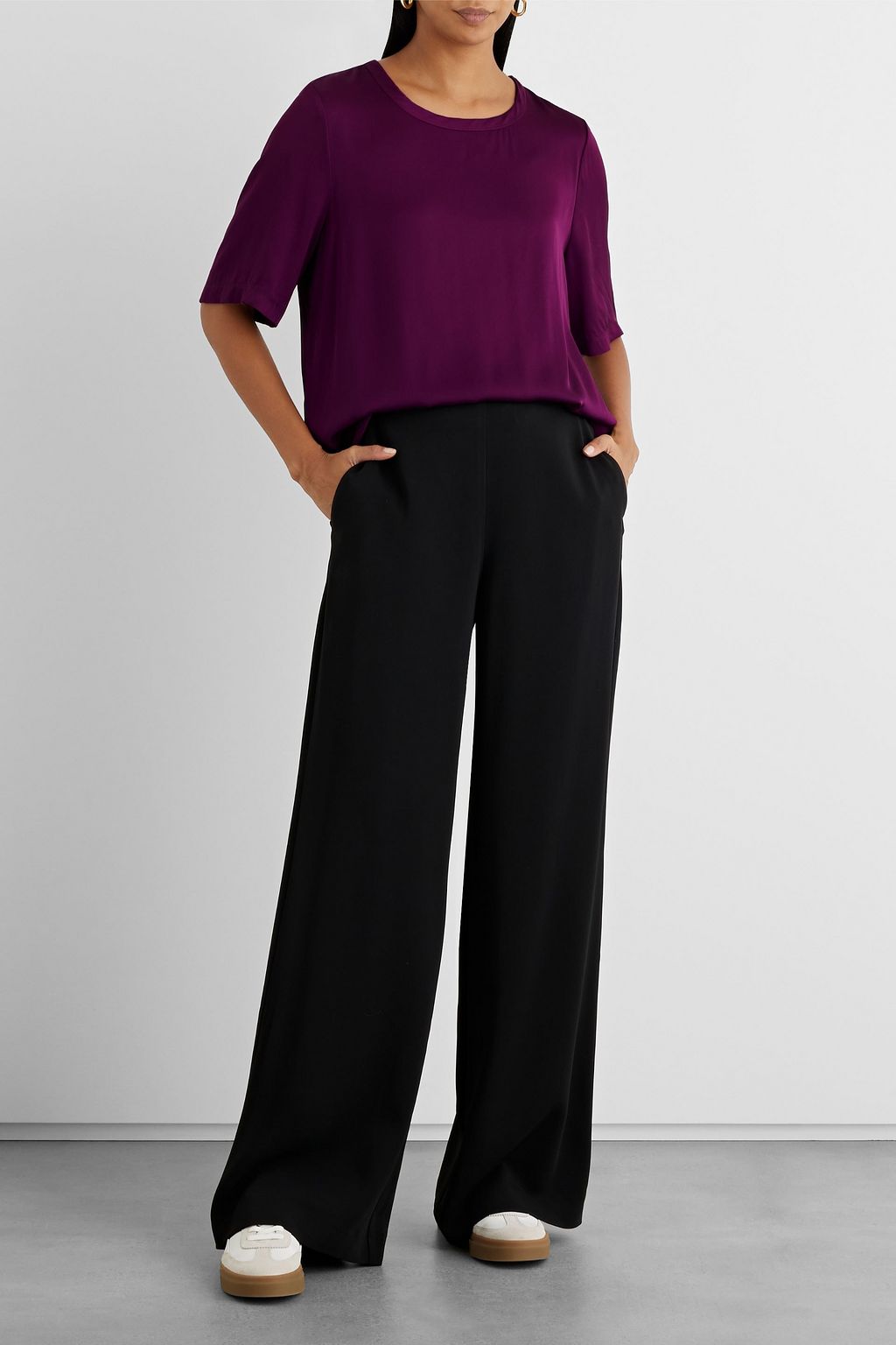 IRIS & INK Lyra stretch-cady wide-leg pants