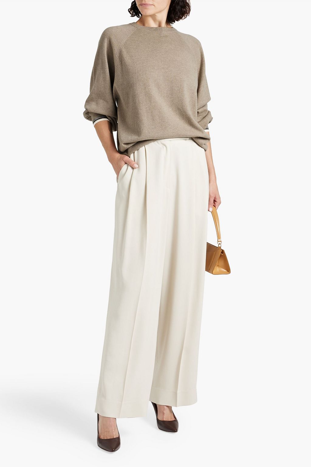 BRUNELLO CUCINELLI Pleated twill wide-leg pants