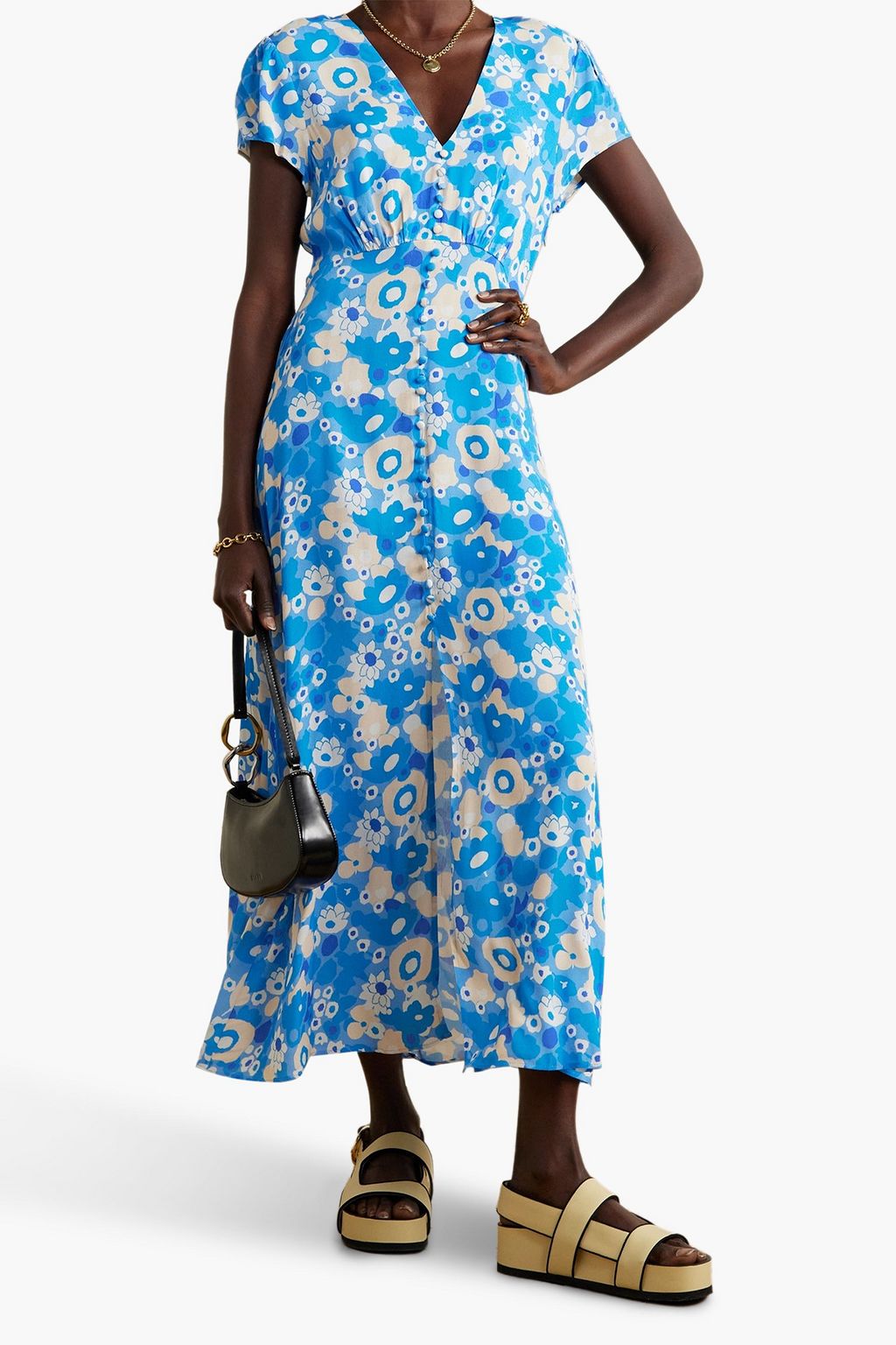 RIXO Aspen floral-print crepe midi dress
