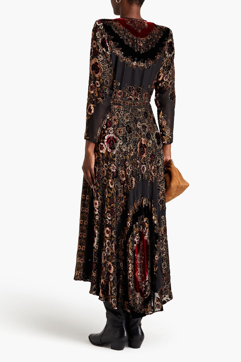 ETRO Wrap-effect devoré-velvet maxi dress