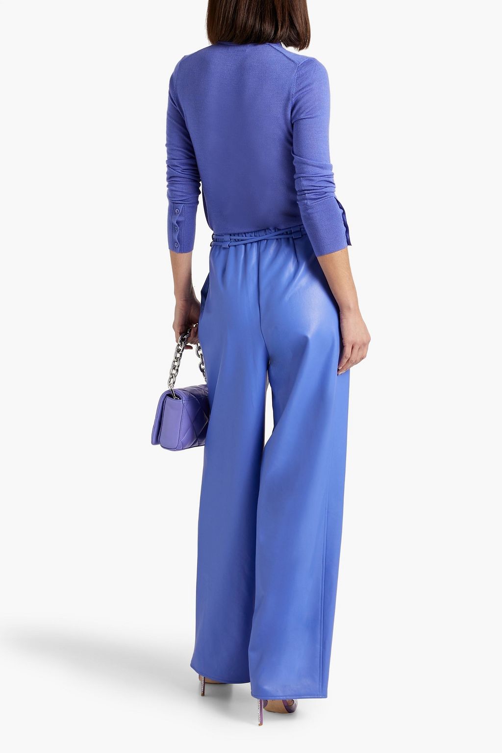 LAPOINTE Asymmetric wool, silk and cashmere-blend cardigan