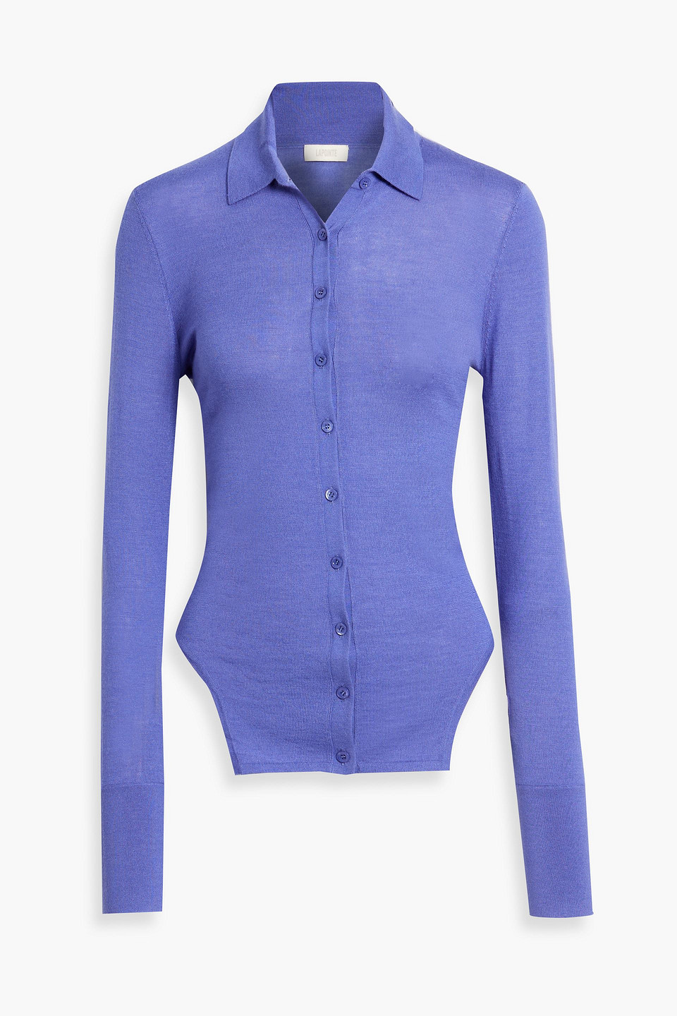 Lapointe Asymmetric Wool, Silk And Cashmere-blend Shirt In Lavender