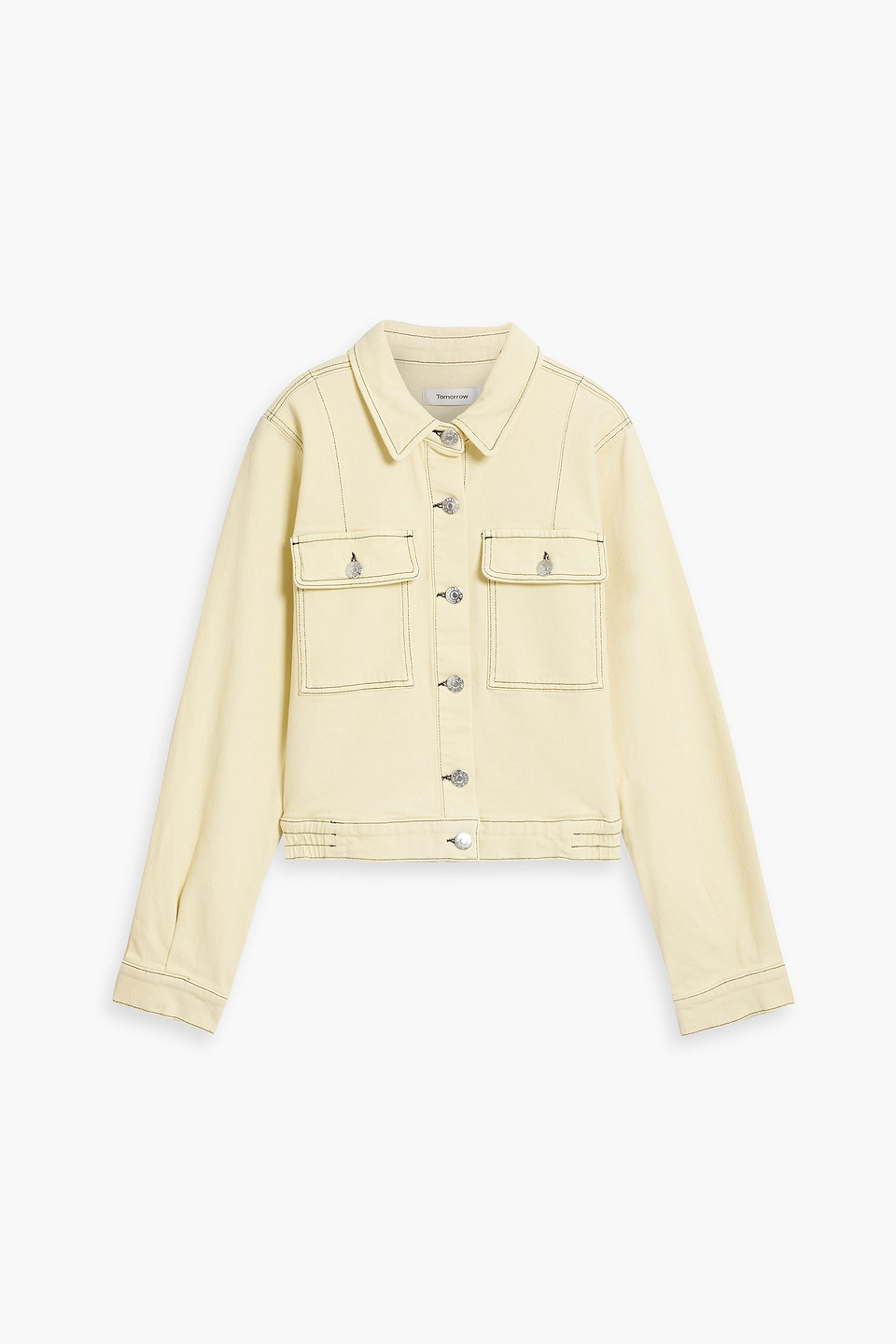 Tomorrow Denim Cropped Denim Jacket In Pastel Yellow