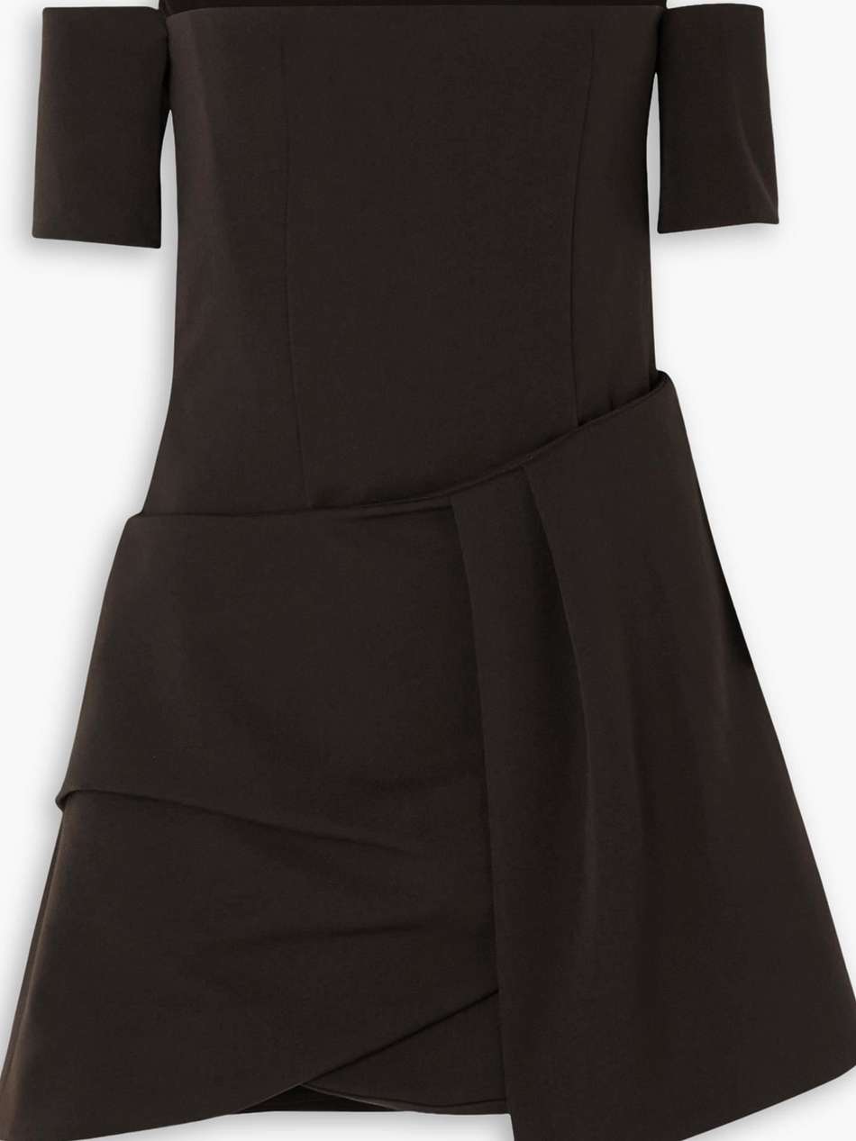 skarla off-the-shoulder layered crepe mini dress