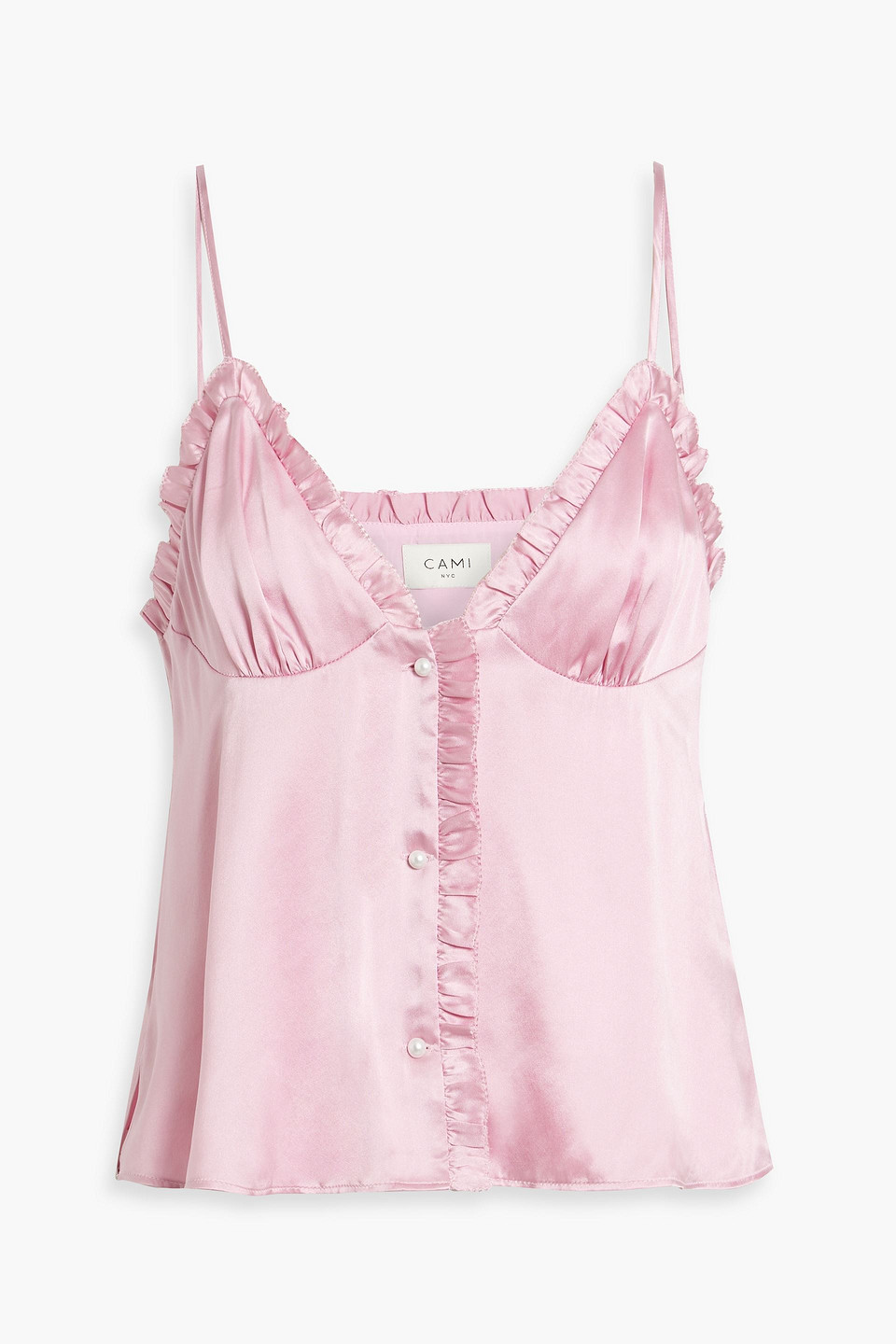 Cami NYC Ruffled silk-satin top