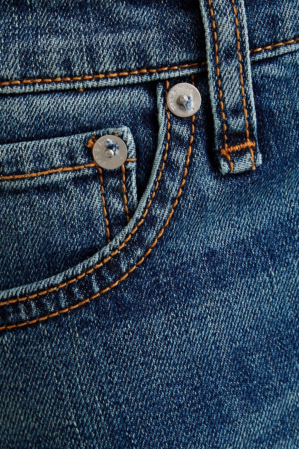 RAG & BONE جينز “بيل فيو” قصير بأرجل ضيقة وخصر عالٍ