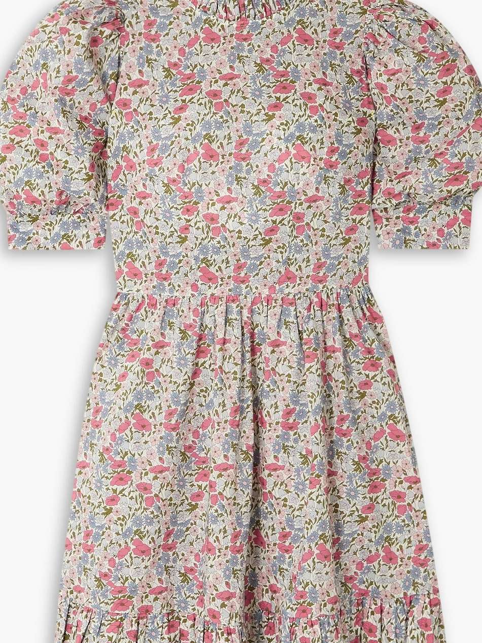 susie ruffled floral-print cotton mini dress
