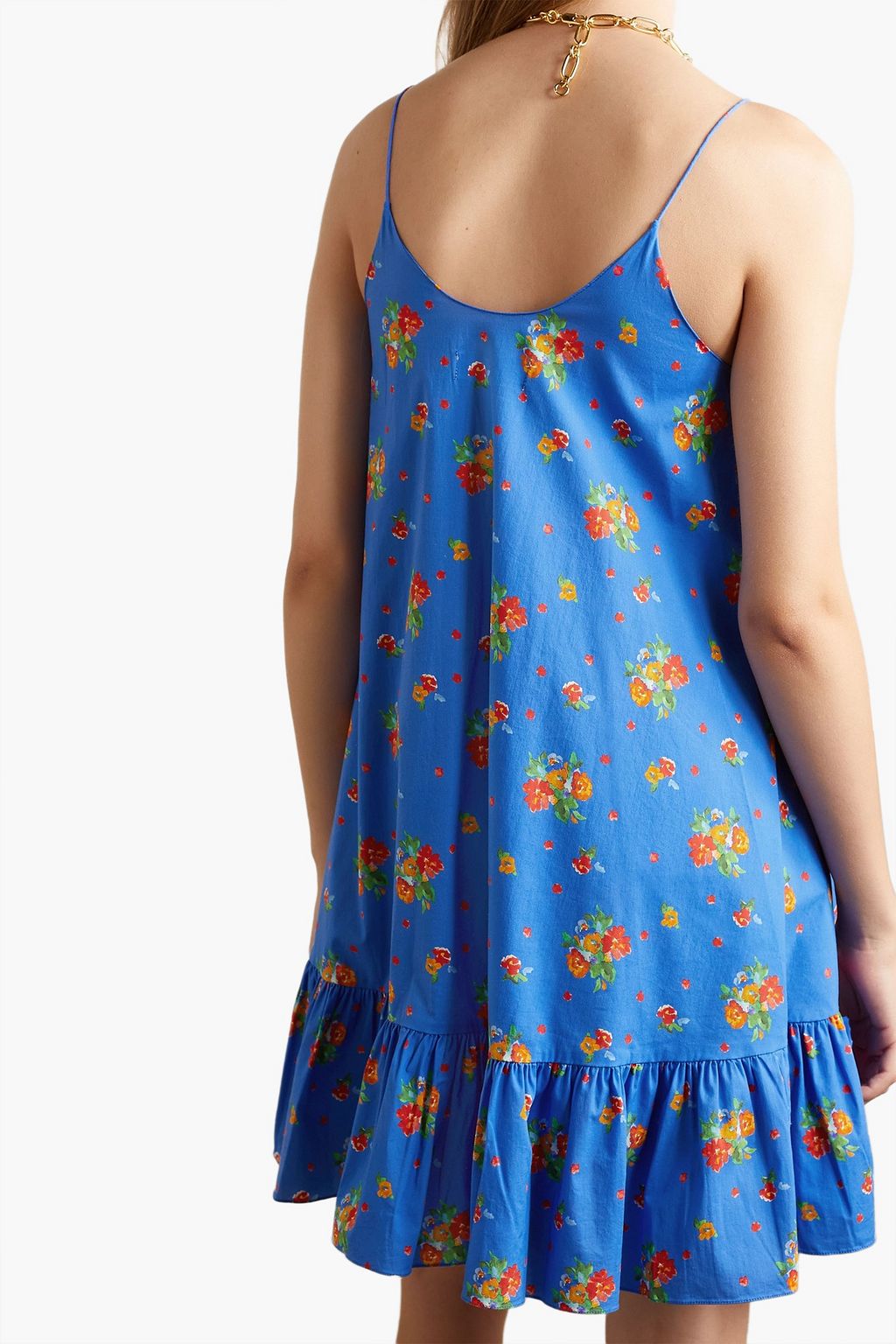 CAROLINE CONSTAS Laurel floral-print cotton-blend poplin mini dress